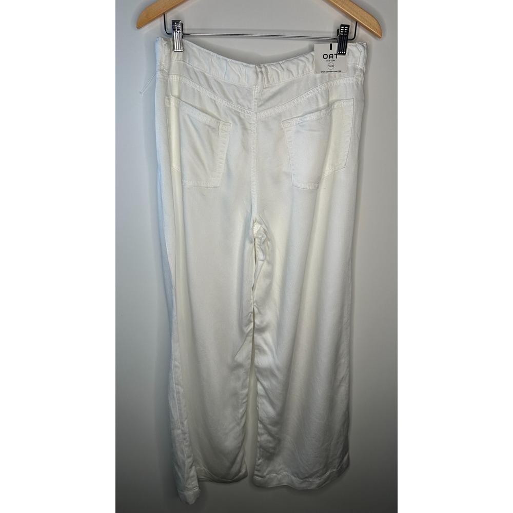 OAT New York White Wide Leg Lyocell Tie Waist Pant Size 10 NWOT Beach Resortwear - Picture 12 of 16